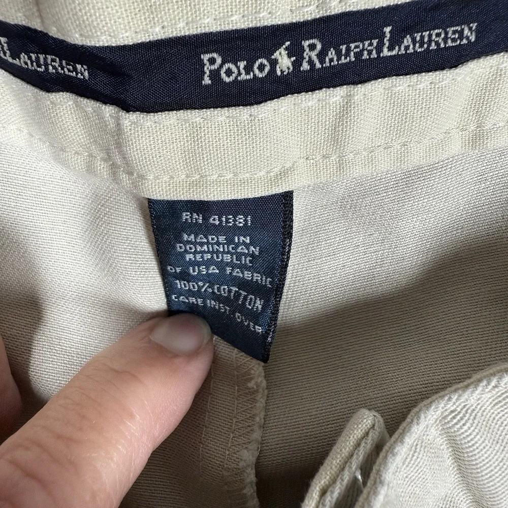 Polo Ralph Lauren Pants Men's 35x29 Beige‎ Straight Leg Pleated Front Baggy Prep